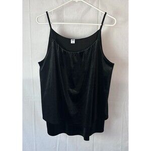 Old Navy Womens XL Velvet Black Tank Layered‎ Top